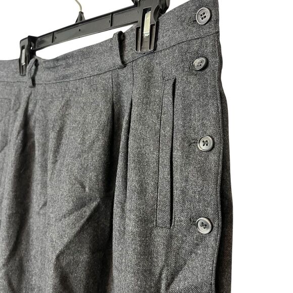 Liz Claiborne Pleated Midi Modest Vintage Gray Wool Skirt Pockets Old Money 16 - Picture 10 of 16
